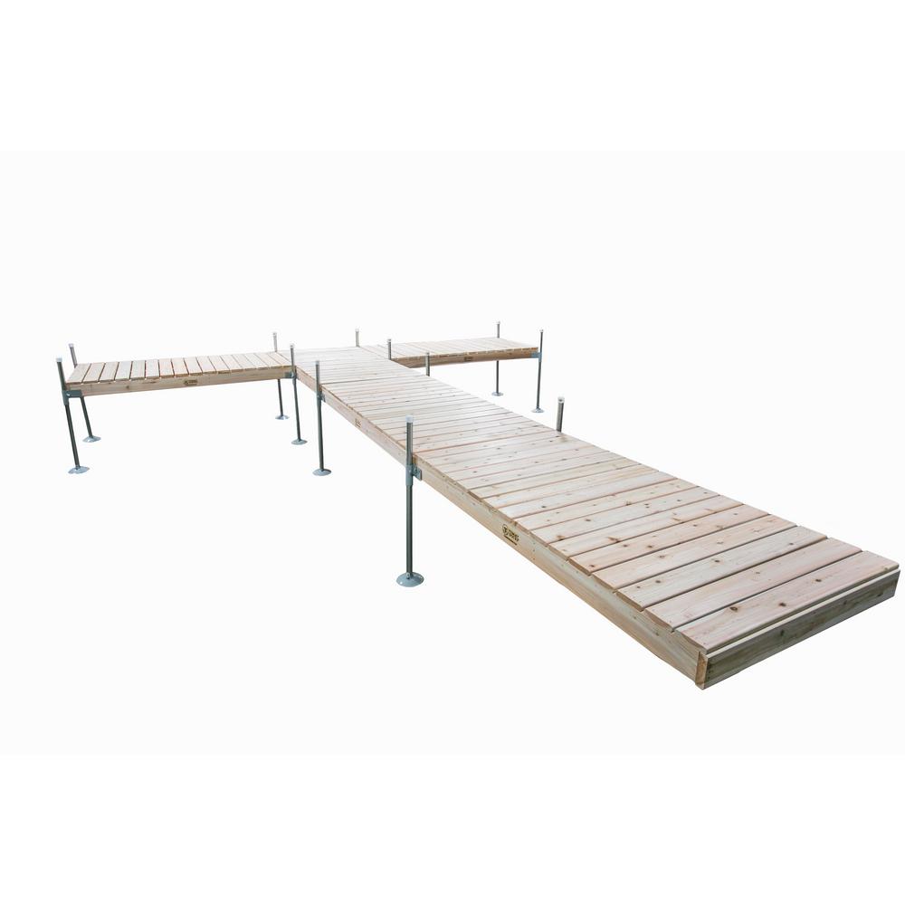 Tommy Docks 24 ft. L TStyle Cedar Complete Dock PackageTDT40024