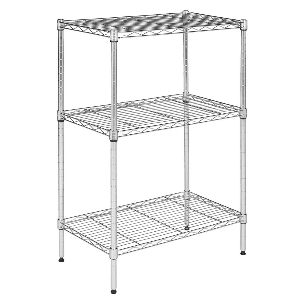 happimess Suze 35 in. Chrome 3-Shelf Wire Rack-HPM5023B - The Home Depot