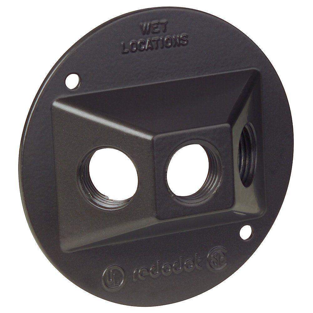 Mounting Hardware Outdoor Lighting Accessories 1 Gang Weatherproof Lampholder Cover With 3 Holes Bronze