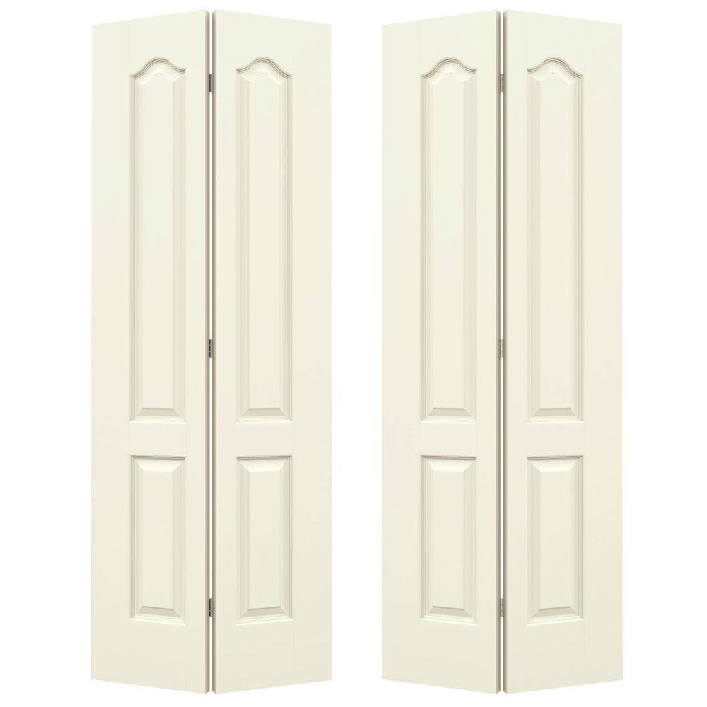 Jeld Wen 36 In X 80 In Princeton Vanilla Painted Smooth Molded Composite Mdf Closet Bi Fold Double Door