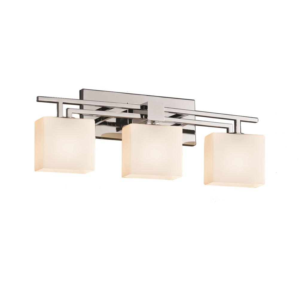 Justice Design Fusion Aero 3 Light Polished Chrome Bath Light With Opal Shade Fsn 8703 55 Opal Crom The Home Depot