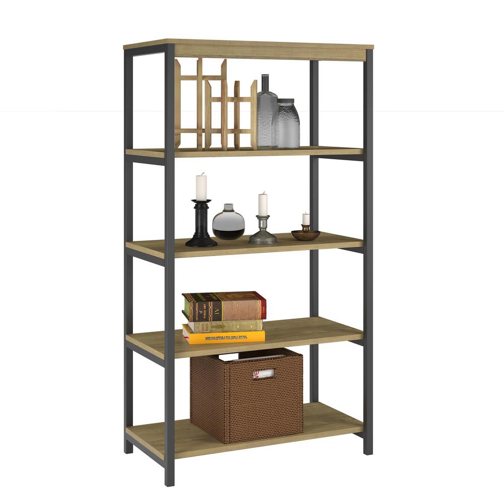 Ameriwood Bria Golden Oak 5 Shelf Bookcase Hd09458 The Home Depot