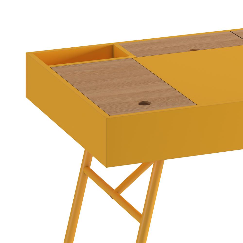 Homesullivan Marlowe Flip Compartment Yellow Writing Desk With