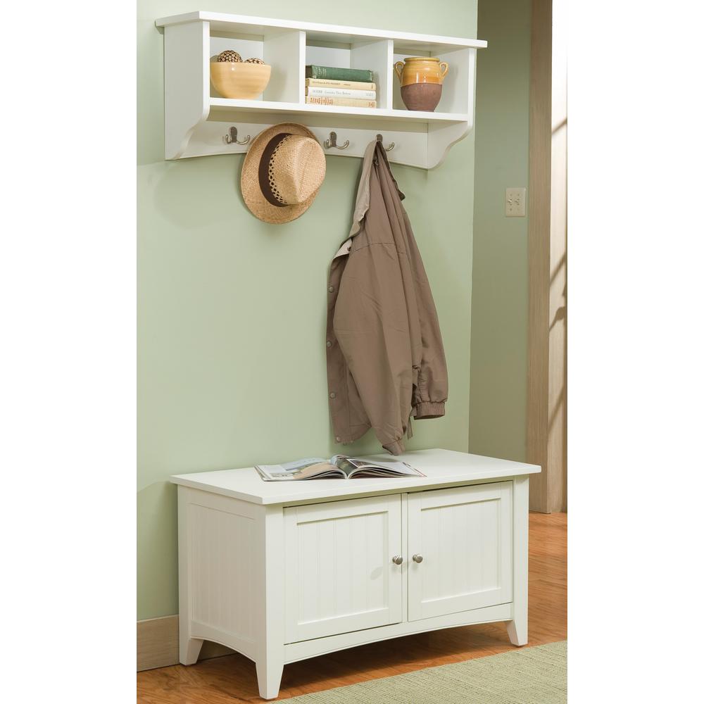 Alaterre Furniture Shaker Cottage Ivory Hall Tree With Storage 