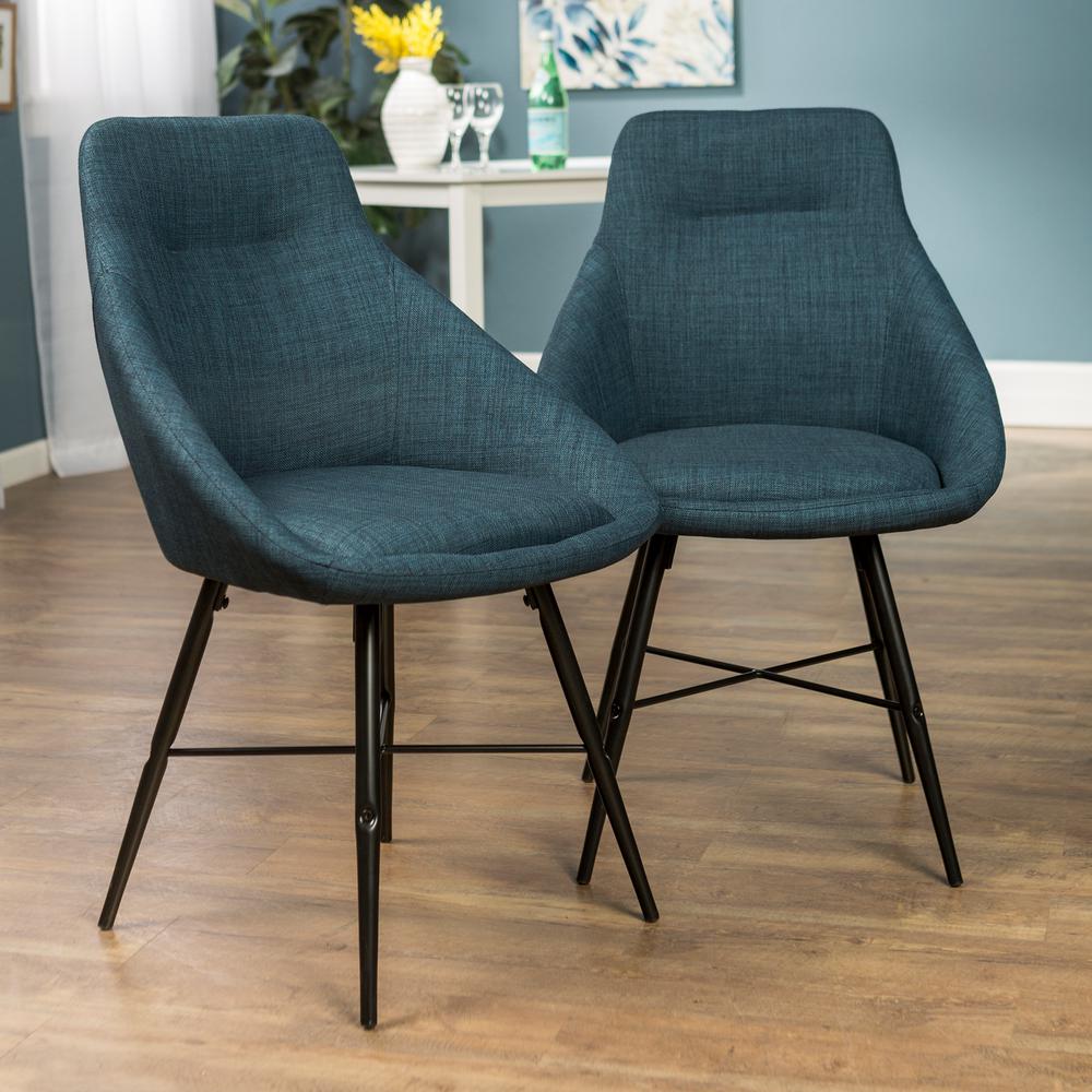 Walker Edison Furniture Company Blue Urban Upholstered Side Chair Blue Urban Upholstered Side Chair