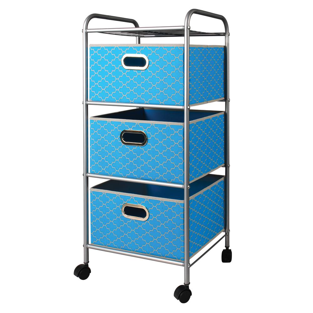 Mini 3 Drawer Cart in Teal22002 The Home Depot