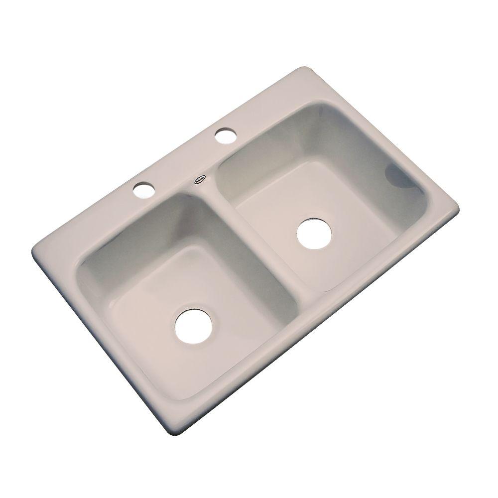Thermocast Newport DropIn Acrylic 33 in. 2Hole Double Bowl Kitchen