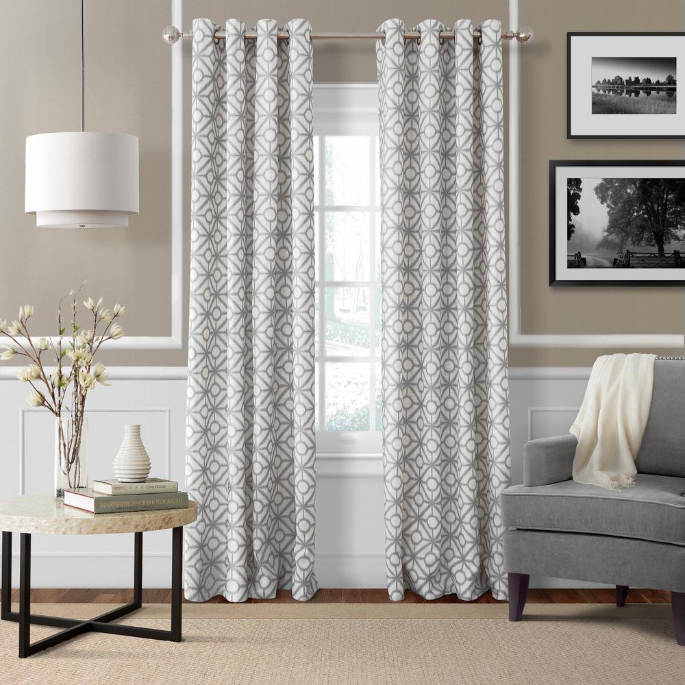 Light Gray Curtains D Window Treatments The Home Depot Le Geometric Window Curtain Light Gray Natural