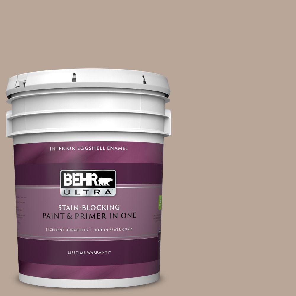Behr Ultra 5 Gal Bxc 43 Desert Sandstorm Eggshell Enamel Interior Paint And Primer In One 275405 The Home Depot