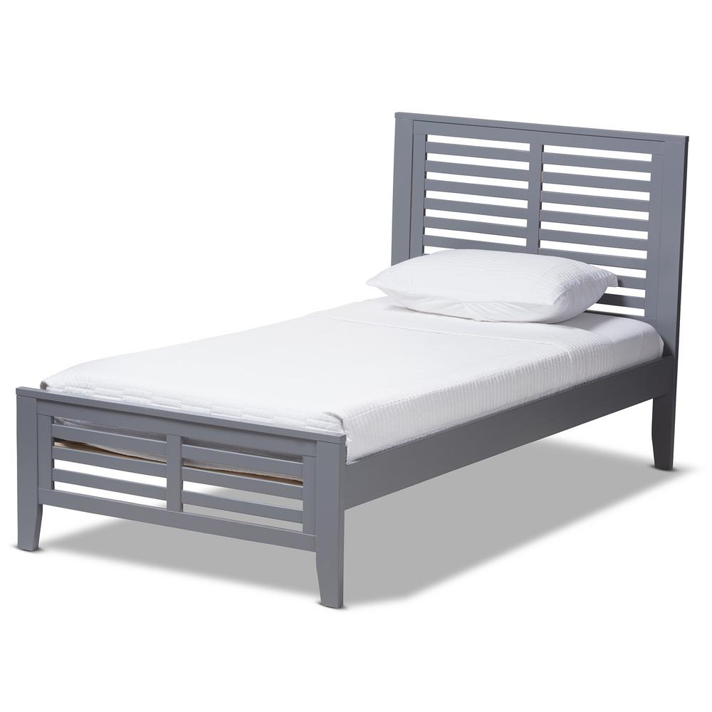 Baxton Studio Sedona Grey Twin Platform Bed 143 7874 Hd The Home Depot