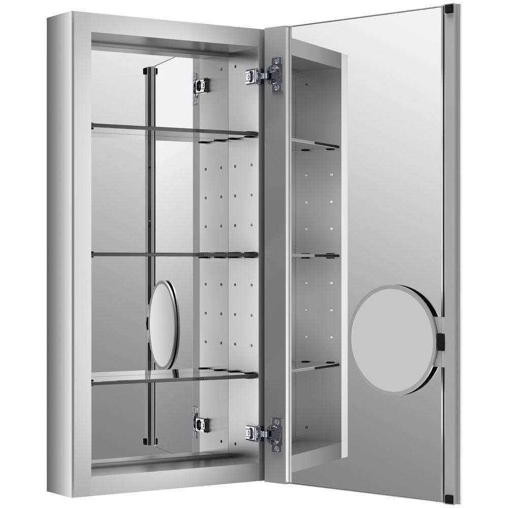 Kohler Verdera 15 In W X 30 H Recessed Medicine Cabinet Anodized Aluminum K 99001 Na The Home Depot - Lighted Medicine Cabinets With Magnifying Mirror Kohler Verdera 15 In W X 30 H Recessed Medicine Cabinet Anodized Aluminum K 99001 Na The Home Depot - Lighted Medicine Cabinets With Magnifying Mirror