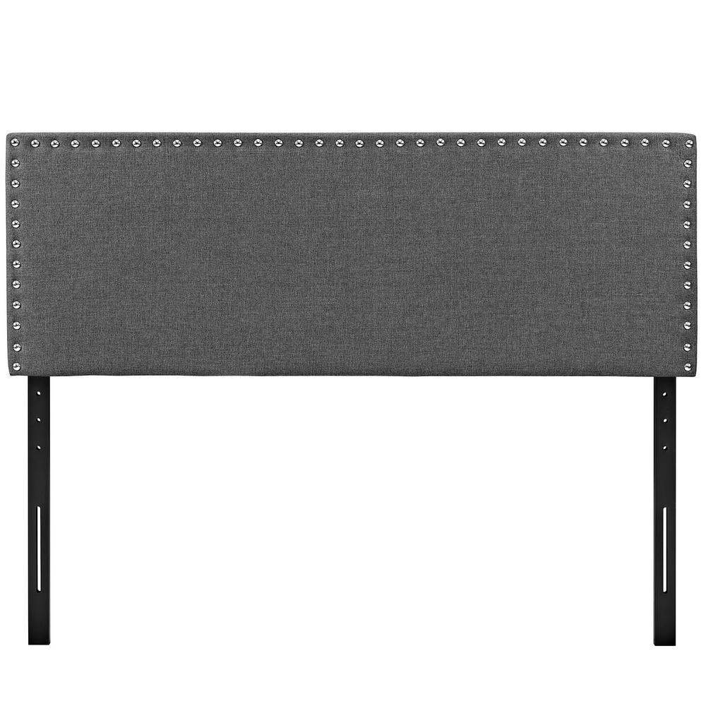 MODWAY Phoebe Gray Queen Upholstered Fabric HeadboardMOD5386GRY