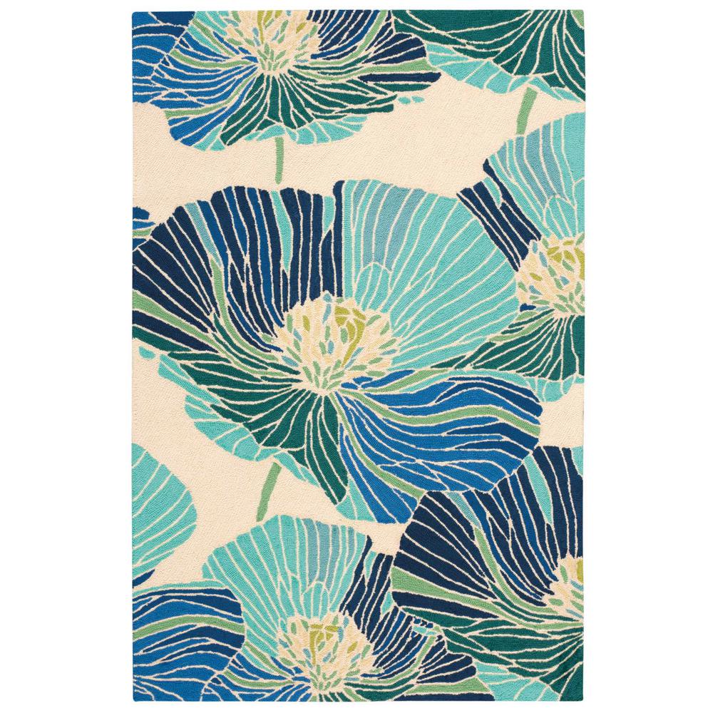Nourison Fantasy Ivory Aqua 4 Ft X 6 Area Rug 217585 The Home Fantasy Ivory Aqua 4 Ft X 6 Area Rug