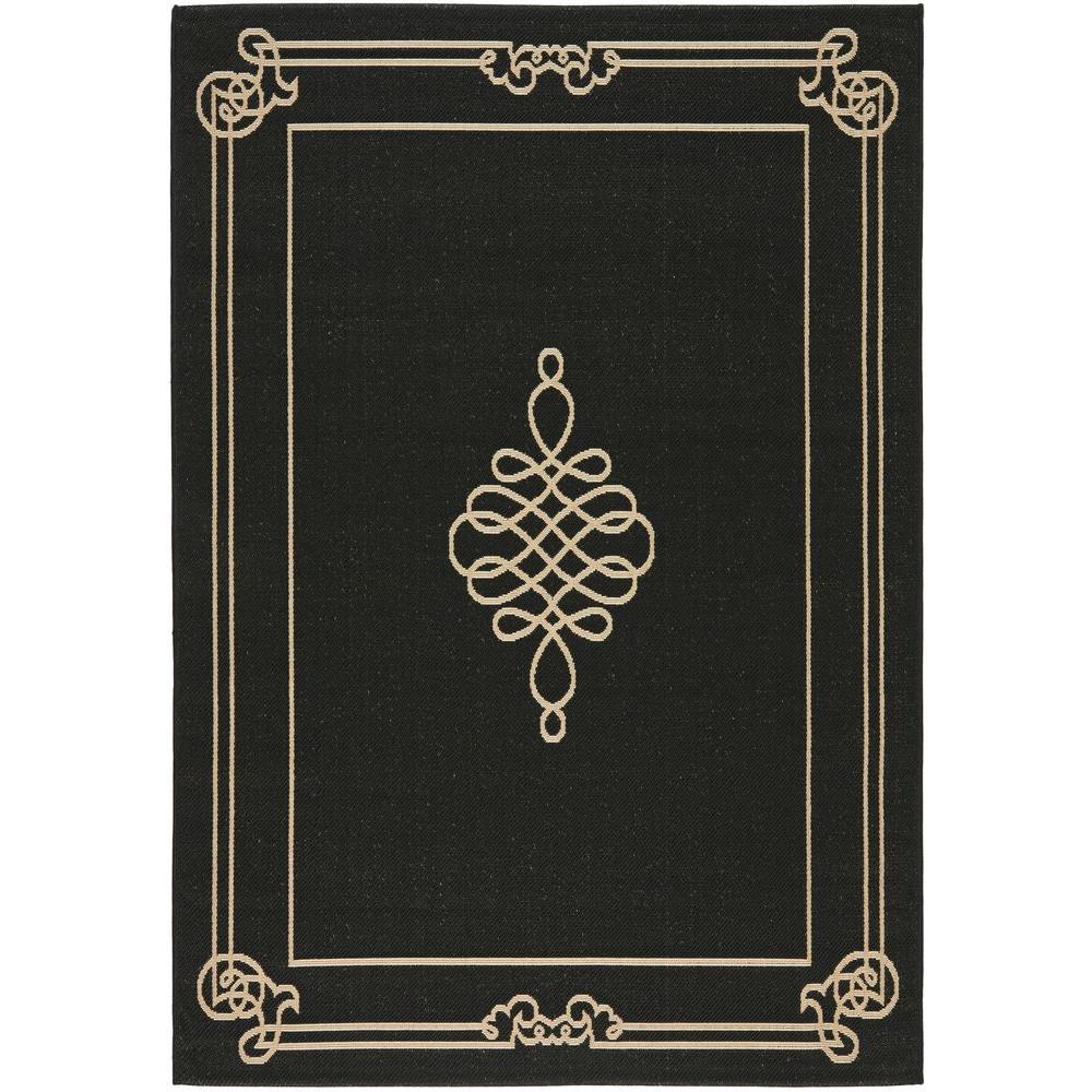 Safavieh Courtyard Black/Cream 5 ft. 3 in. x 7 ft. 7 in. Indoor/Outdoor