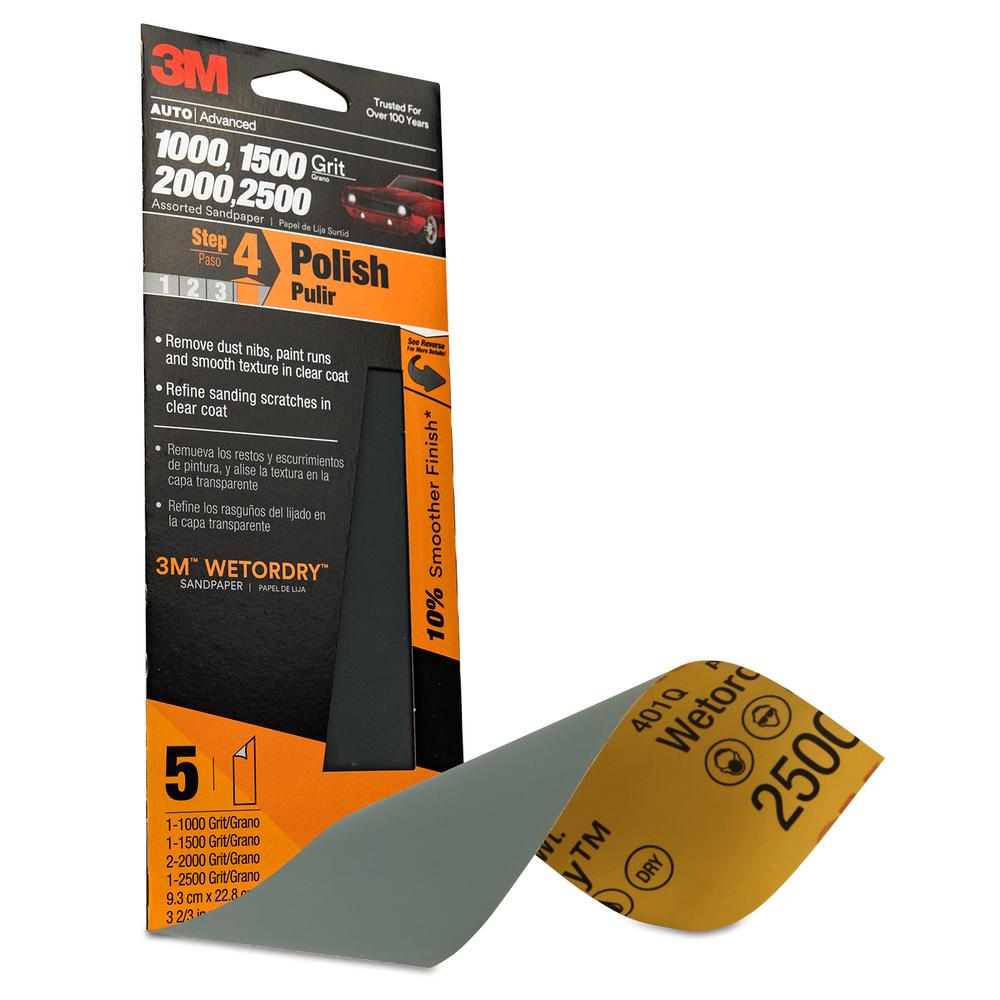 3m Wetordry 3 2 In X 9 Orted Grit 1000 1500 2000 And 3m Wetordry 3 2 In X 9 Orted