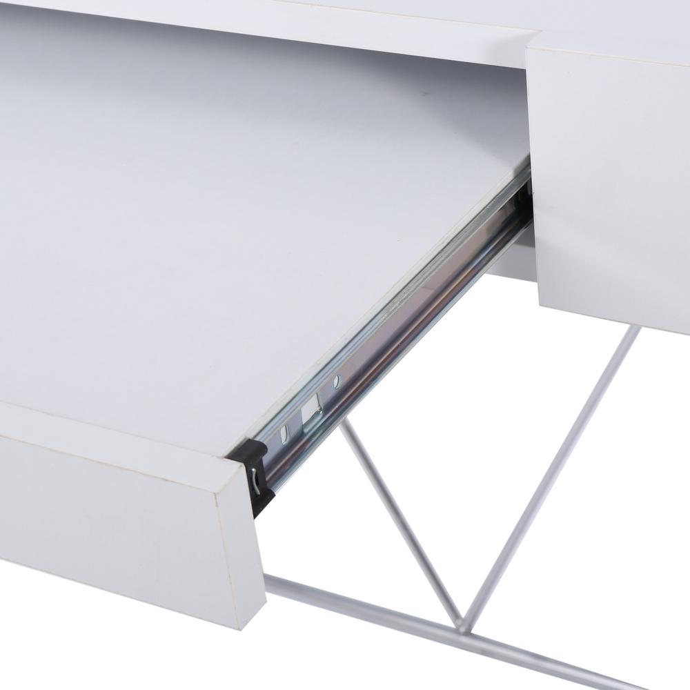 Noble House Heinrik Matte White Fiberboard Computer Desk With