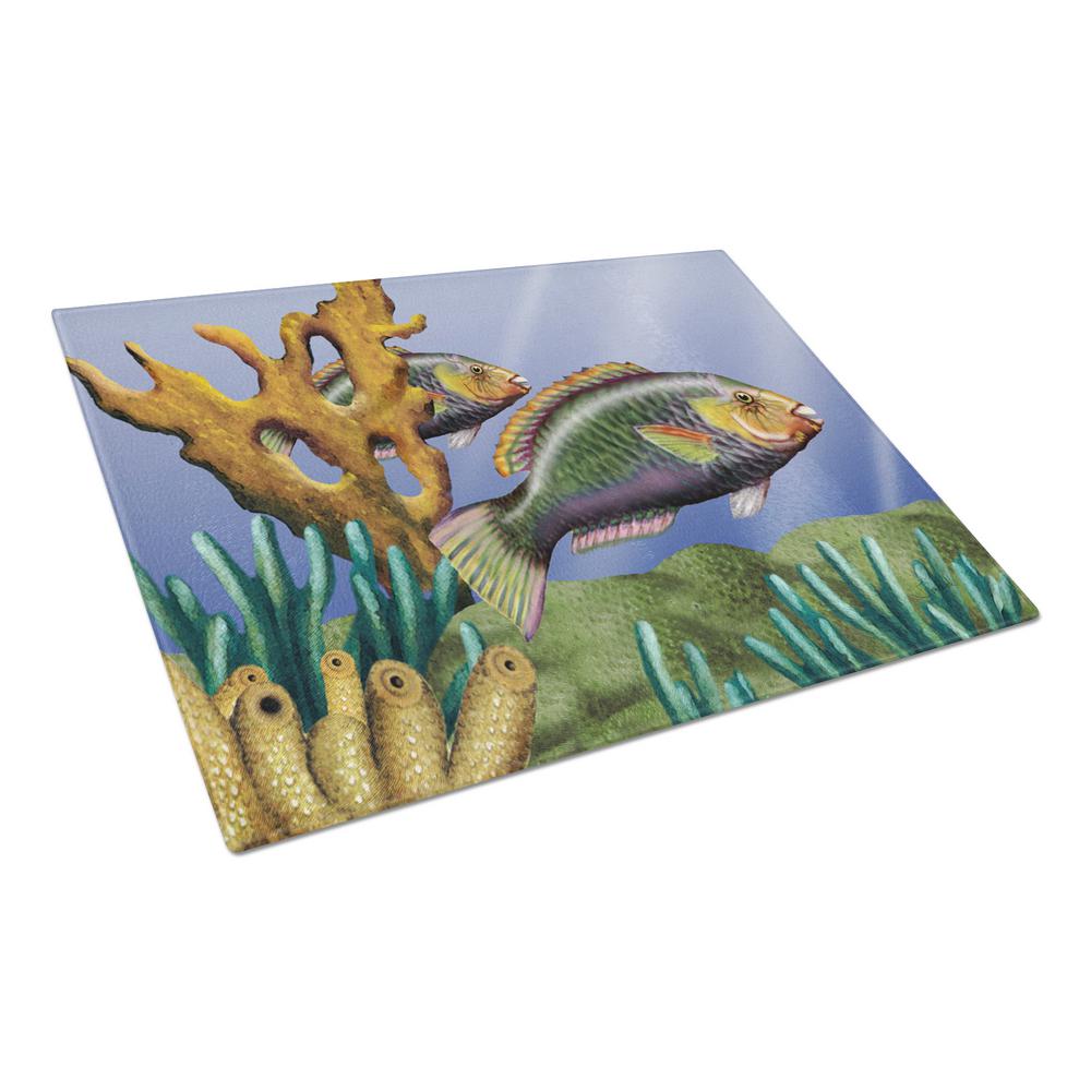 Carolines Treasures Undersea Fantasy 11 Tempered Glass Large Cutting Board, Multi-Color