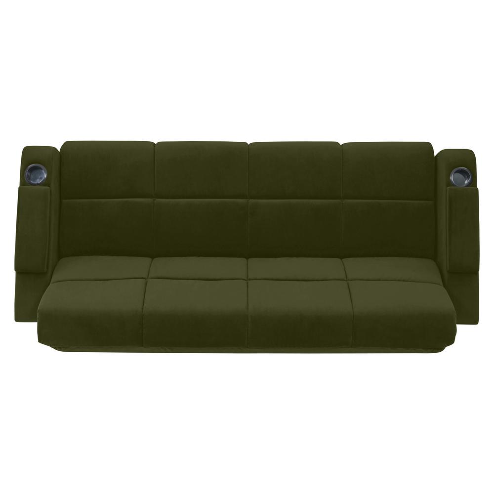 Handy Living Sophia Kale Green Velvet Storage Arm Convert A Couch