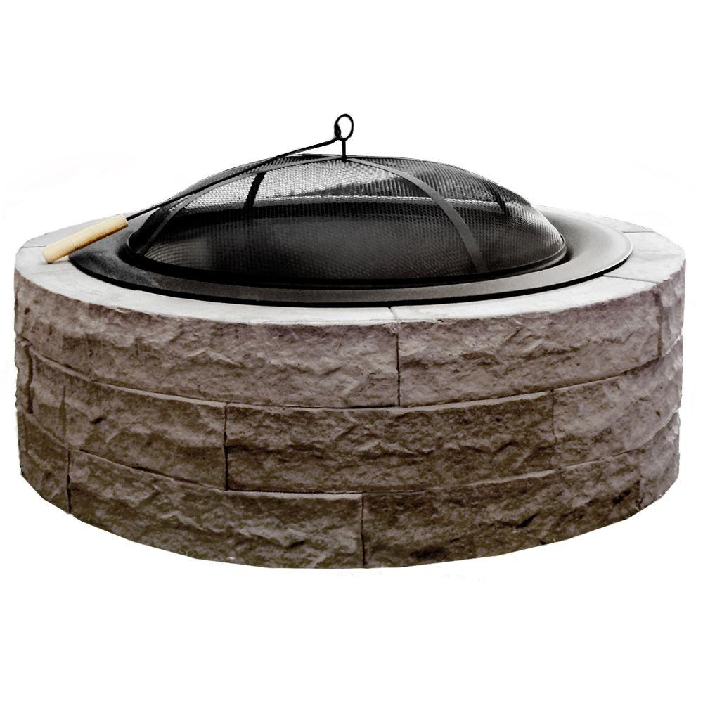 42 In Four Seasons Lightweight Wood Burning Concrete Fire Pit