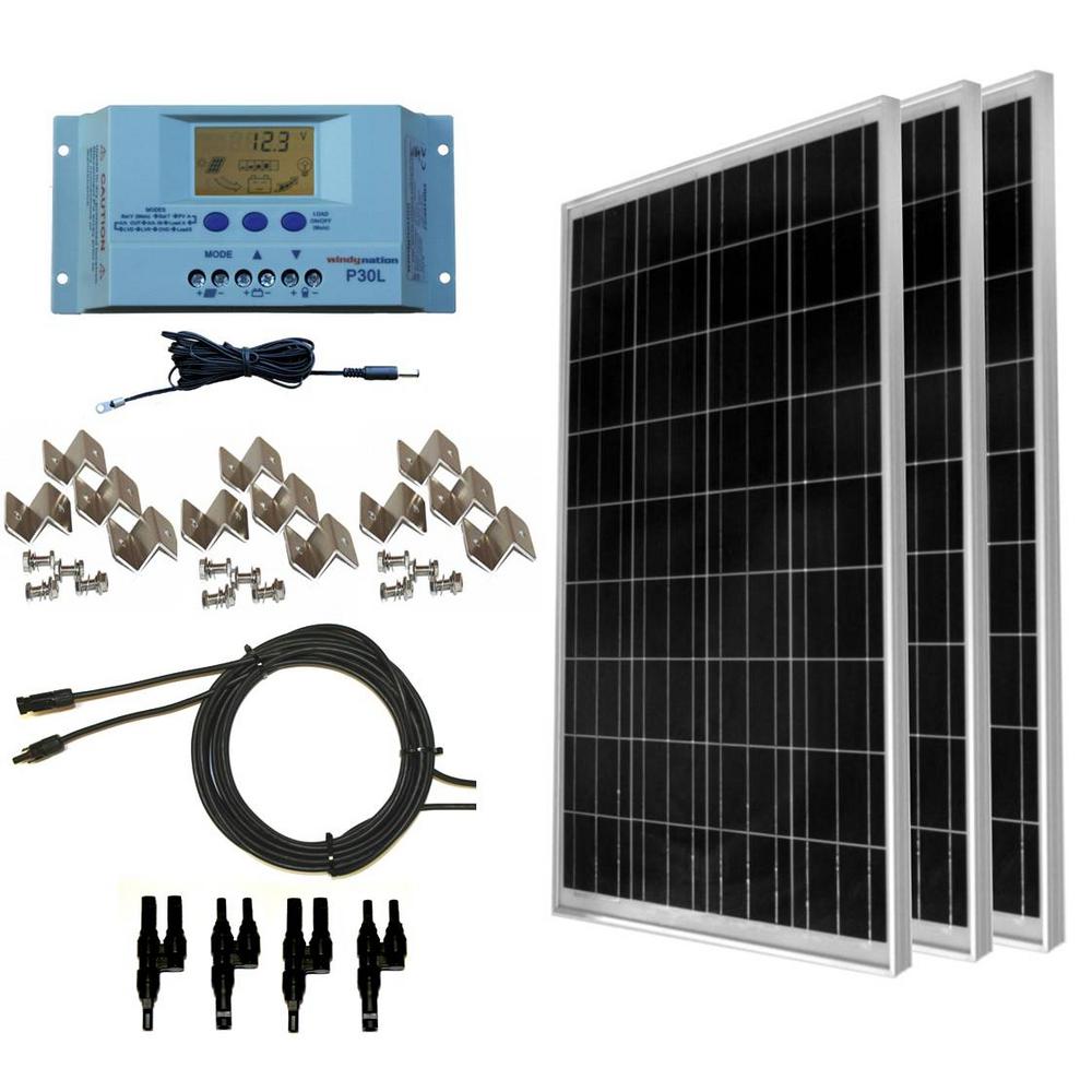 Windynation 200 Watt Off Grid Polycrystalline Solar Panel Kit With 1500 Watt Vertamax Power Inverter Sok 200wpi 15 The Home Depot Solar Energy Panels Solar Panel Kits Solar Panel Installation