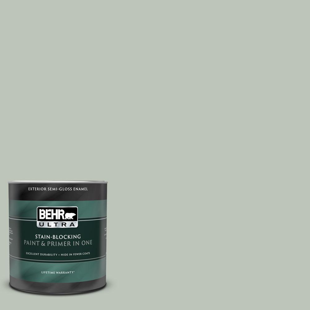 BEHR ULTRA 1 qt. #N410-3 Riverdale Semi-Gloss Enamel Exterior Paint ...