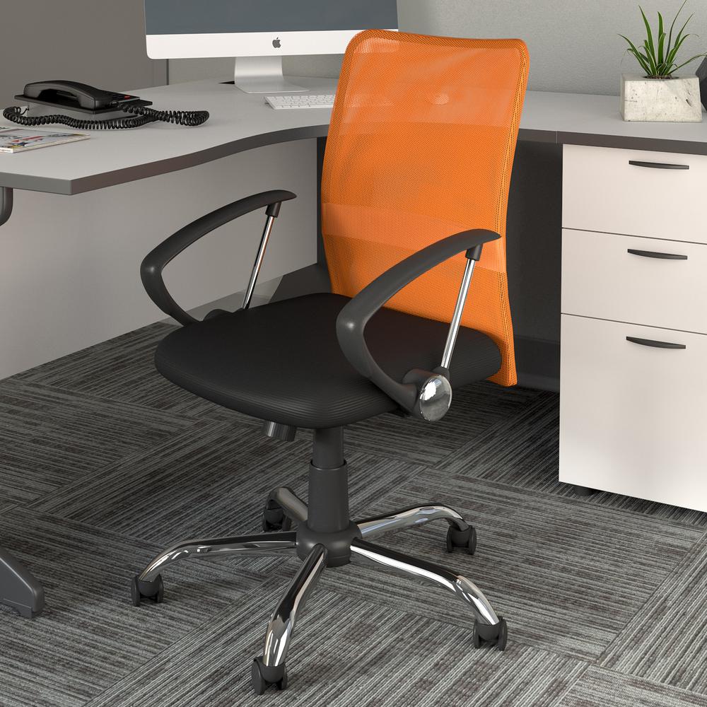 Corliving Workspace Office Chair With Contoured Orange Mesh