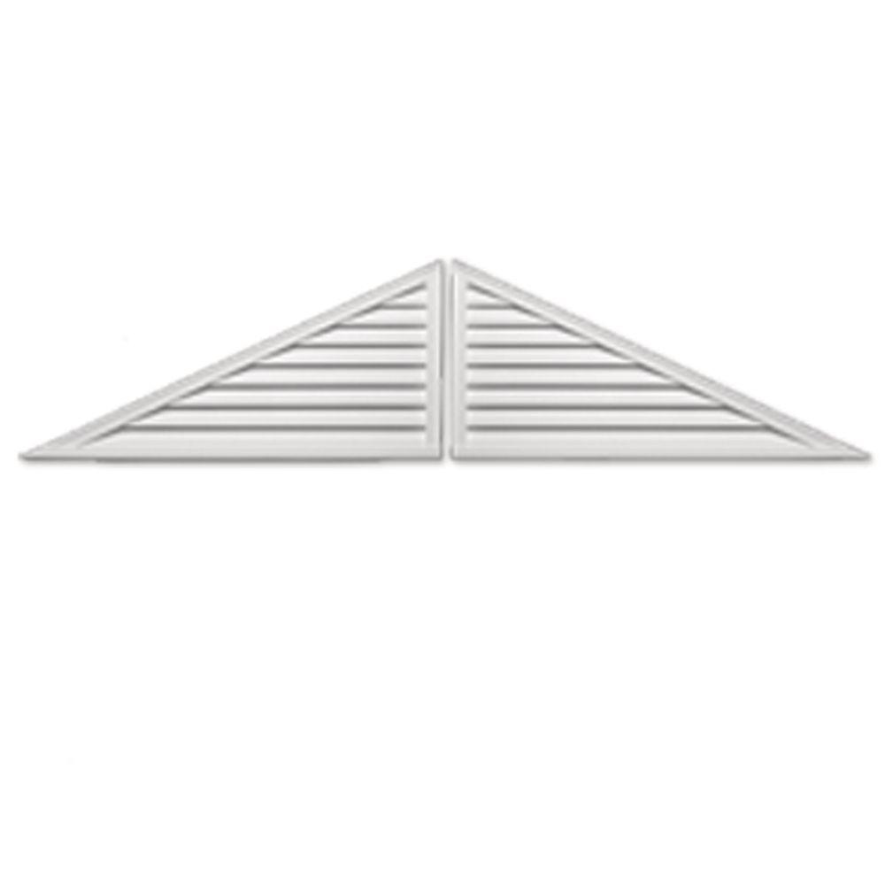Fypon 48 in. x 24 in. x 2 in. Polyurethane Functional Half Round Louver Gable VentFHRLV48X24