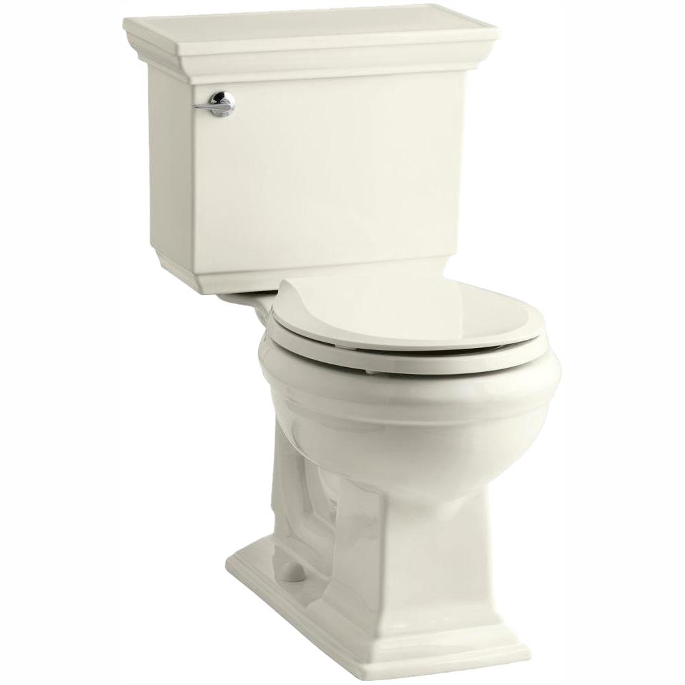 Kohler Memoirs Stately 2 Piece 1 28 Gpf Single Flush Round Toilet With Aquapiston Flushing Technology In Biscuit K 3933 96 The Home Depot