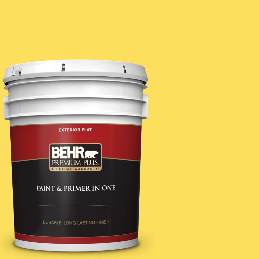 Behr Premium Plus 5 Gal 380b Neon Light Flat Exterior Paint And 380b 5 Neon Light Flat Exterior Paint And Primer In One