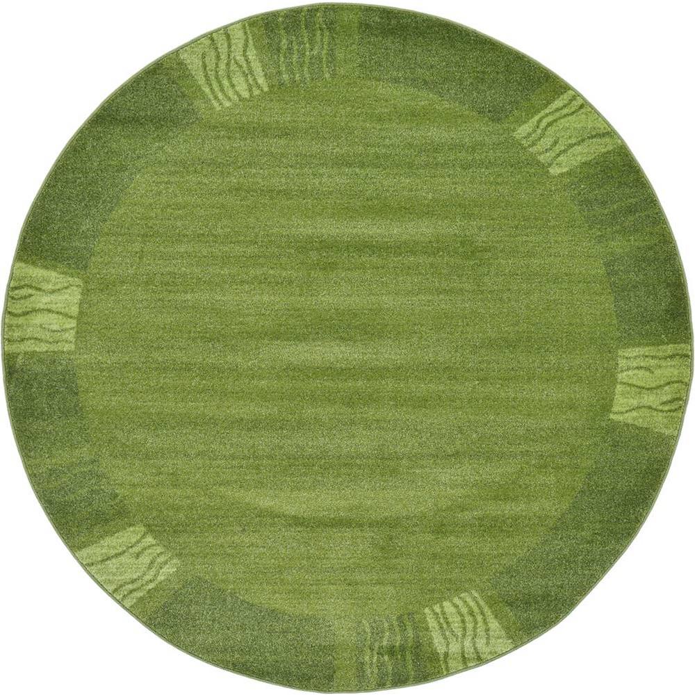 Unique Loom Del Mar Light Green 6 ft. x 6 ft. Round Area Rug-3120683