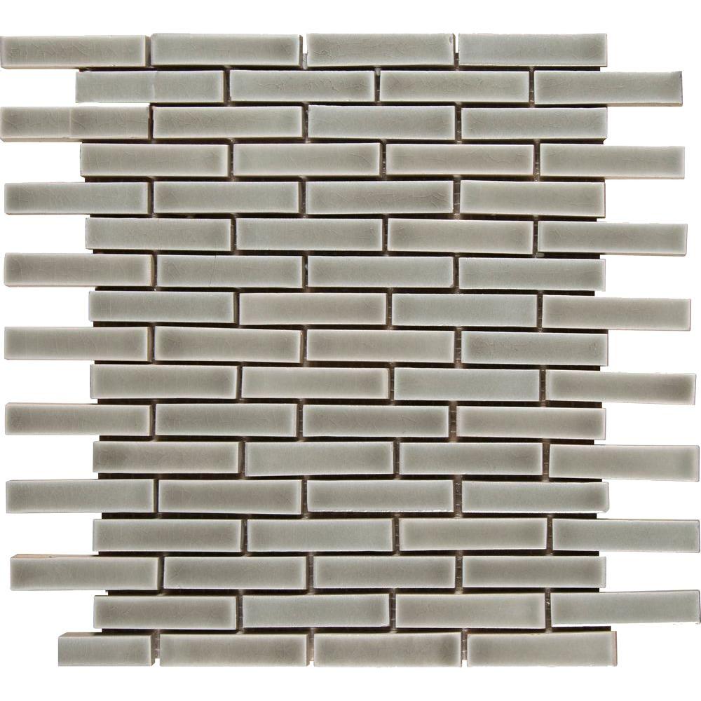 Msi Dove Gray Brick 12 In X 8mm Ceramic Mesh Mounted Msi Dove Gray Brick 12 In X 8mm Ceramic Mesh