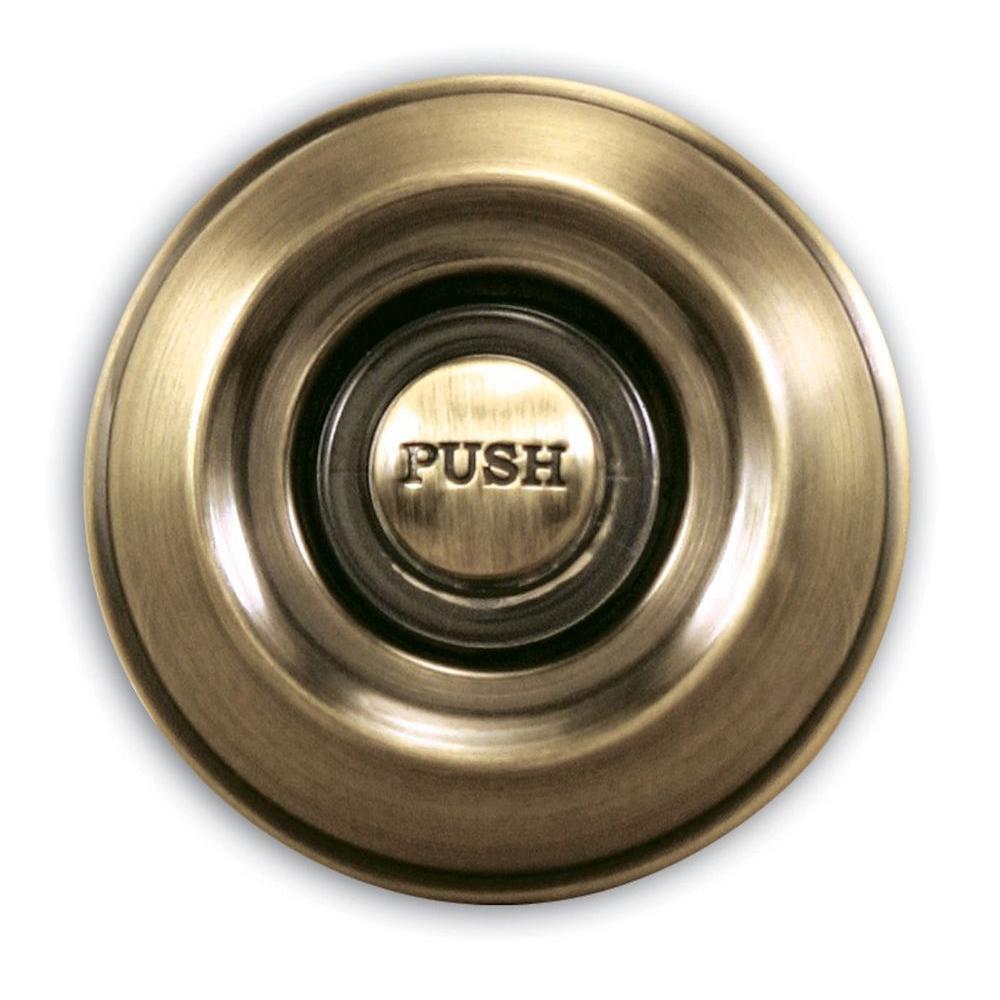 Heath Zenith Wired Lighted Push Button In Antique Brass Finish-DW Heath Zenith Wired Lighted Push Button in Antique Brass Finish - Heath Zenith Wired Lighted Push Button In Antique Brass Finish-DW