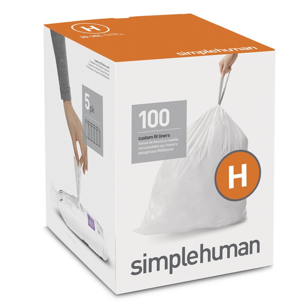 3 x Pack of 20 Clear 60 Liners simplehuman Code V Custom fit bin Liners