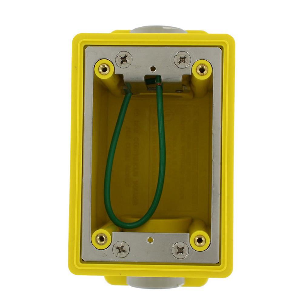 UPC 078477518373 product image for Leviton Single Gang Industrial Grade FD Box with 26.0 cu. in. Capacity, Yellow | upcitemdb.com