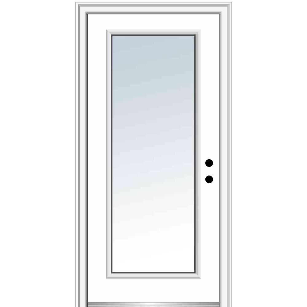 Simple 32 Full Lite Exterior Door with Simple Decor