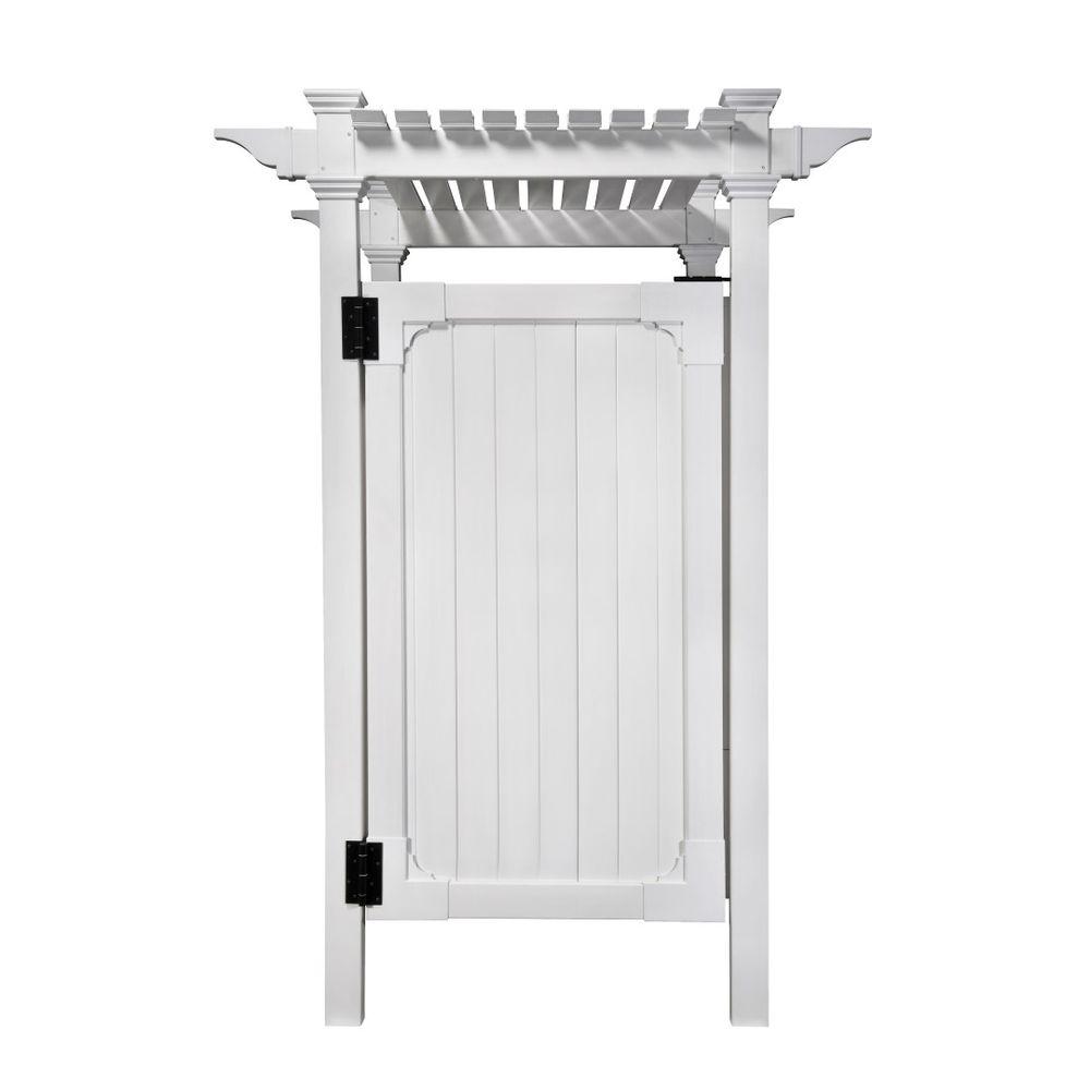 Liquid Sunshine 5 ft. x 4 ft. Vinyl Outdoor Shower Stall Kit with Un