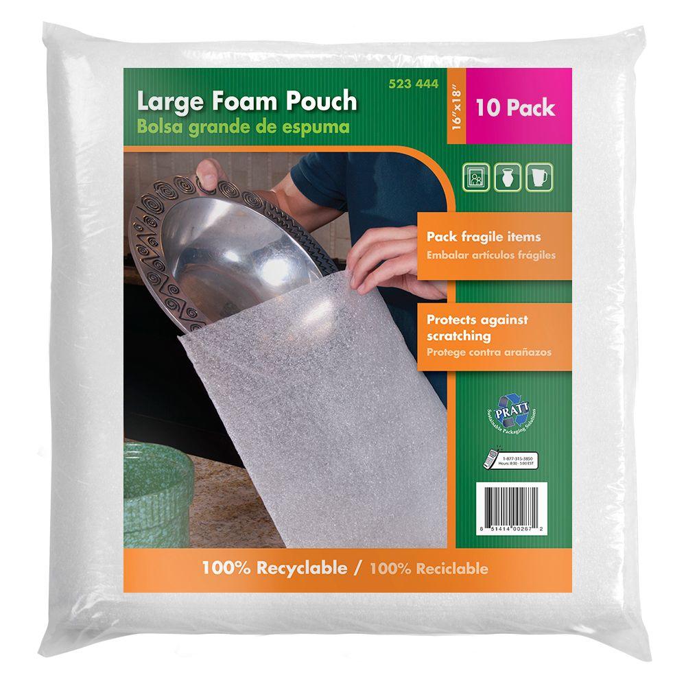 Pratt Retail Specialties 16 in. x 18 in. Large Foam Pouches (10Pack