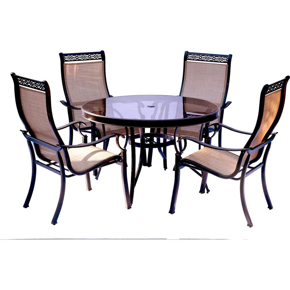 Two Tone Dining Table And Chairs Kitchen Furniture Sets Hanover Monaco 5 Piece Aluminum Outdoor Dining Set With R