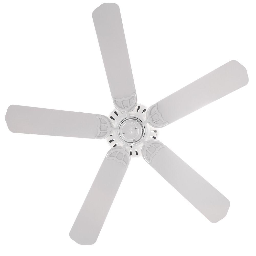 Hunter Bridgeport 52 In Indoor Outdoor White Damp Rated Ceiling Fan Bundled With Handheld Remote Control