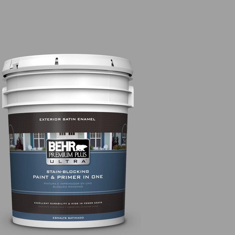 BEHR Premium Plus Ultra 5gal. T111 Grayve Yard Satin Enamel Exterior
