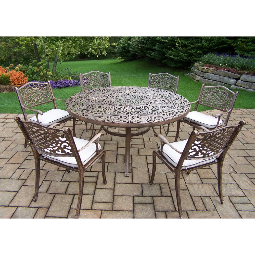 Piece Aluminum Outdoor Dining, Round Table Patio Set For 6