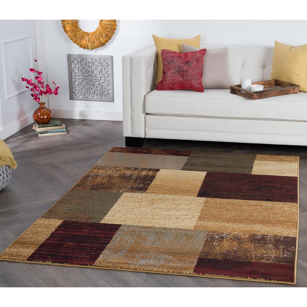 Elegance Area Rug 5ft x 7ft W/ Multi-Colored Shade Stain-Resistant ...