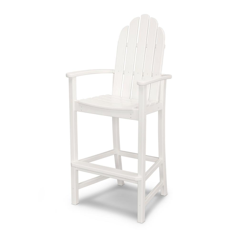 Polywood Classic White Plastic Adirondack Chair Add202wh The