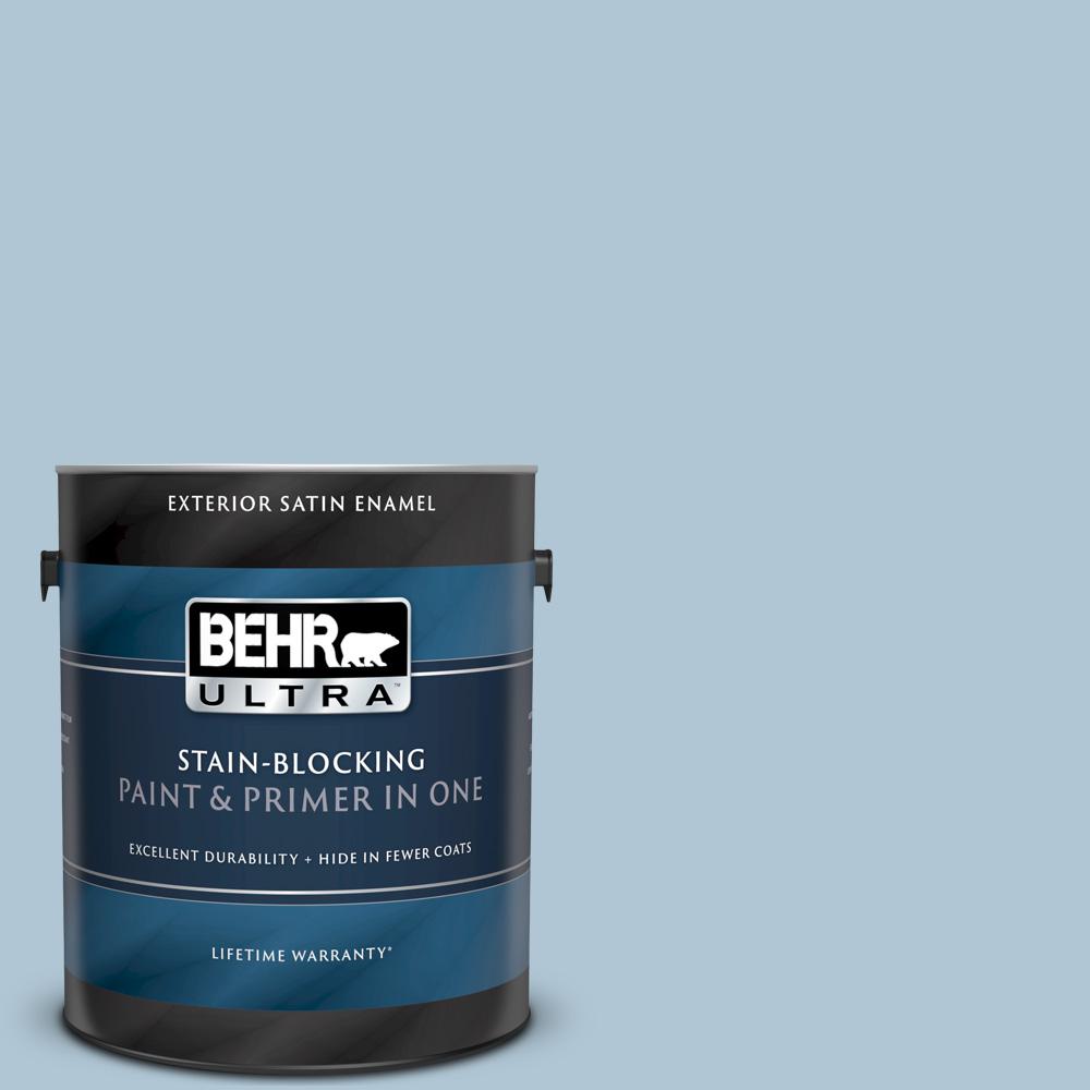 BEHR ULTRA 1 gal. MQ550 Opal Waters Satin Enamel Exterior Paint and