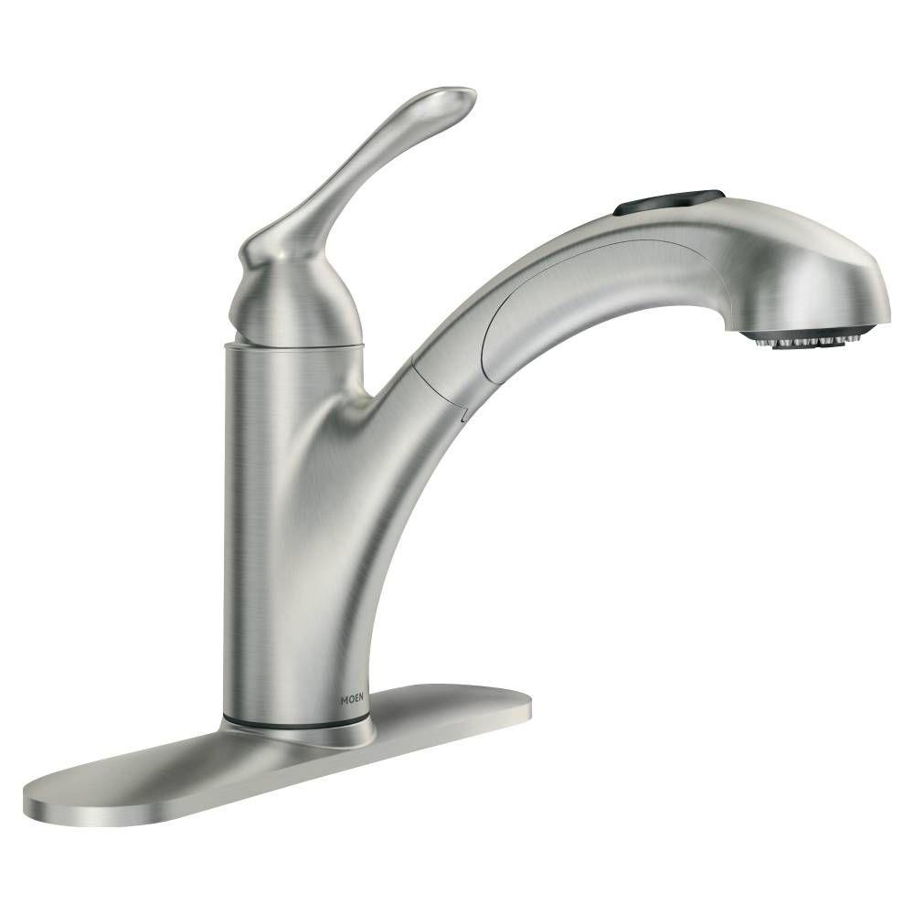 MOEN Banbury Single Handle Pull Out Sprayer Kitchen Faucet With