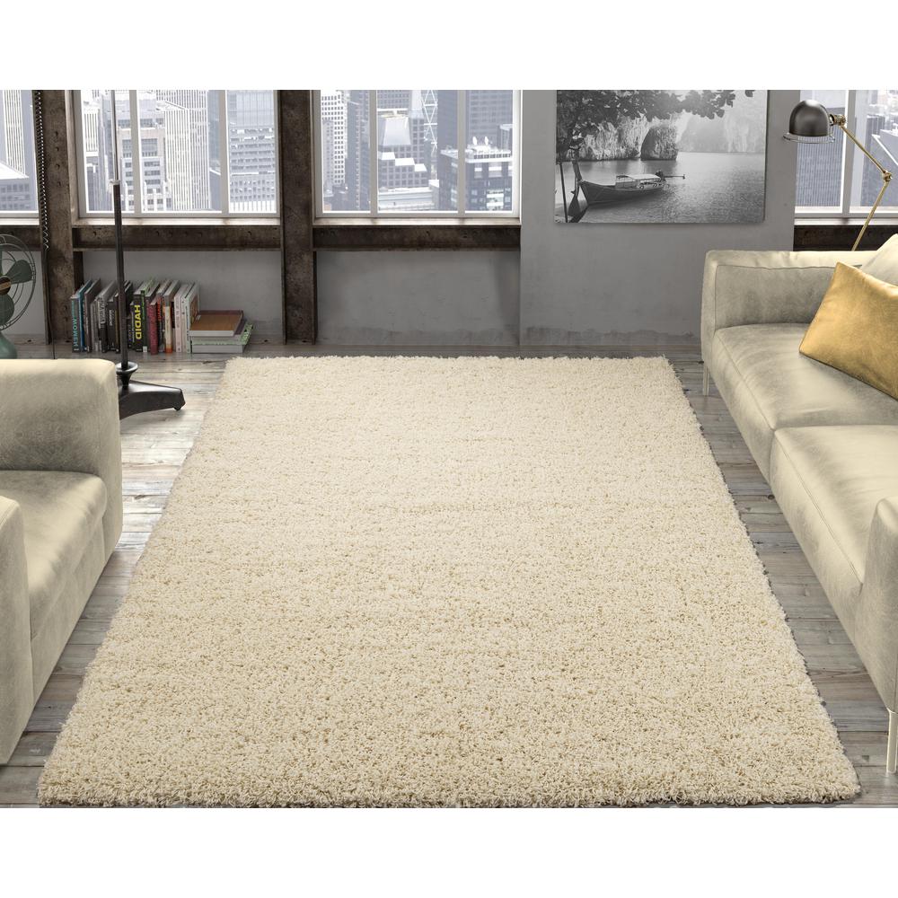 Unbranded Lifestyle Shaggy Collection Ivory 5 Ft X 7 Ft Shag Area Rug Ls2762 5x7 The Home Depot