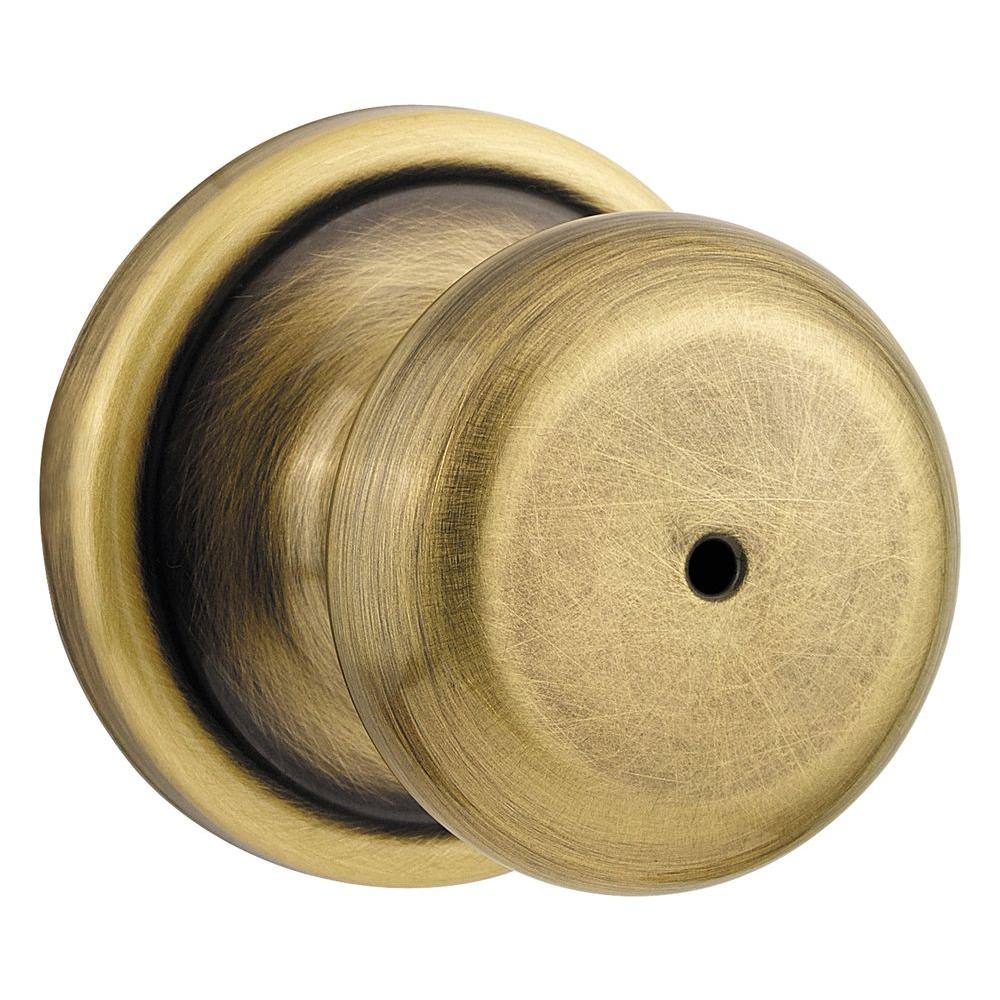 Kwikset Hancock Antique Brass Bed/Bath Knob730H 5 6AL RCS The Home Depot