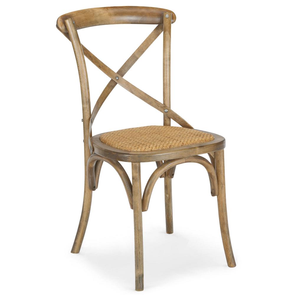 Poly And Bark Cafton Spanish Crossback Brown Side Chair Hd