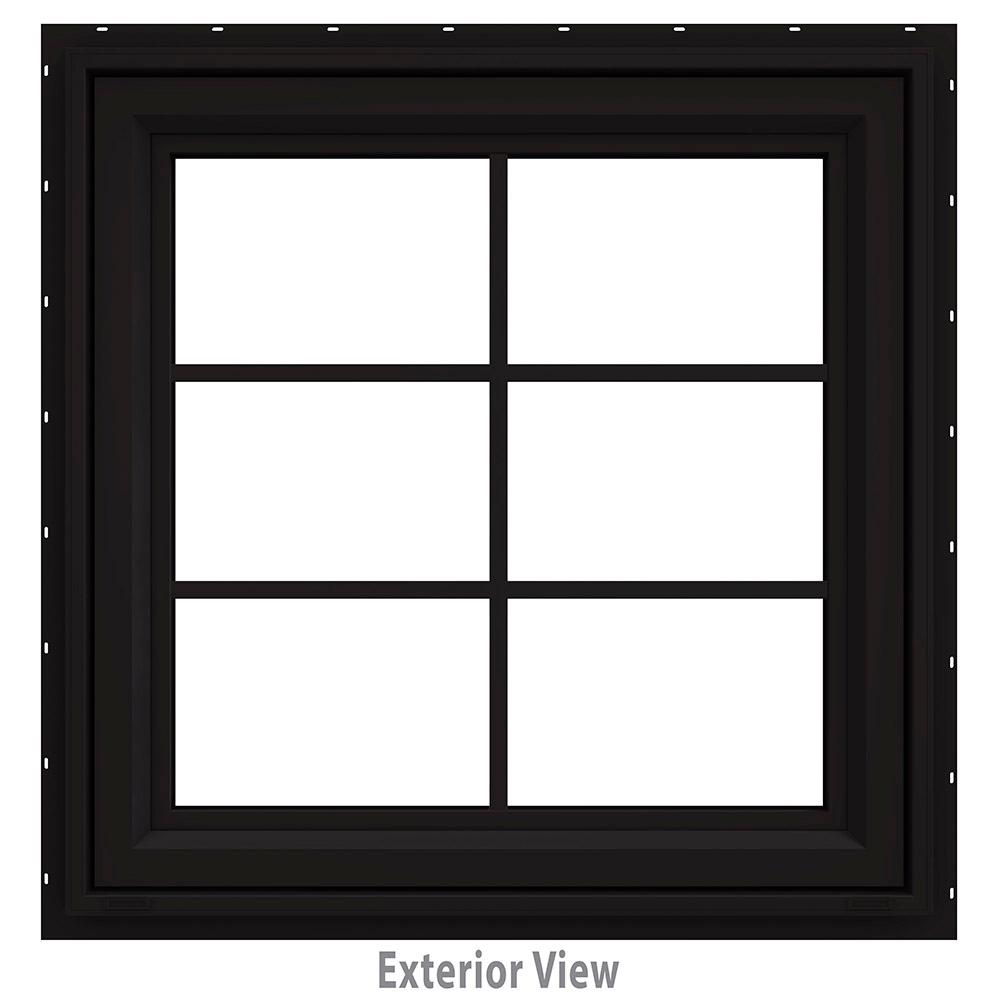 JELD WEN 295 In X 355 In V 4500 Series Black Painted Vinyl