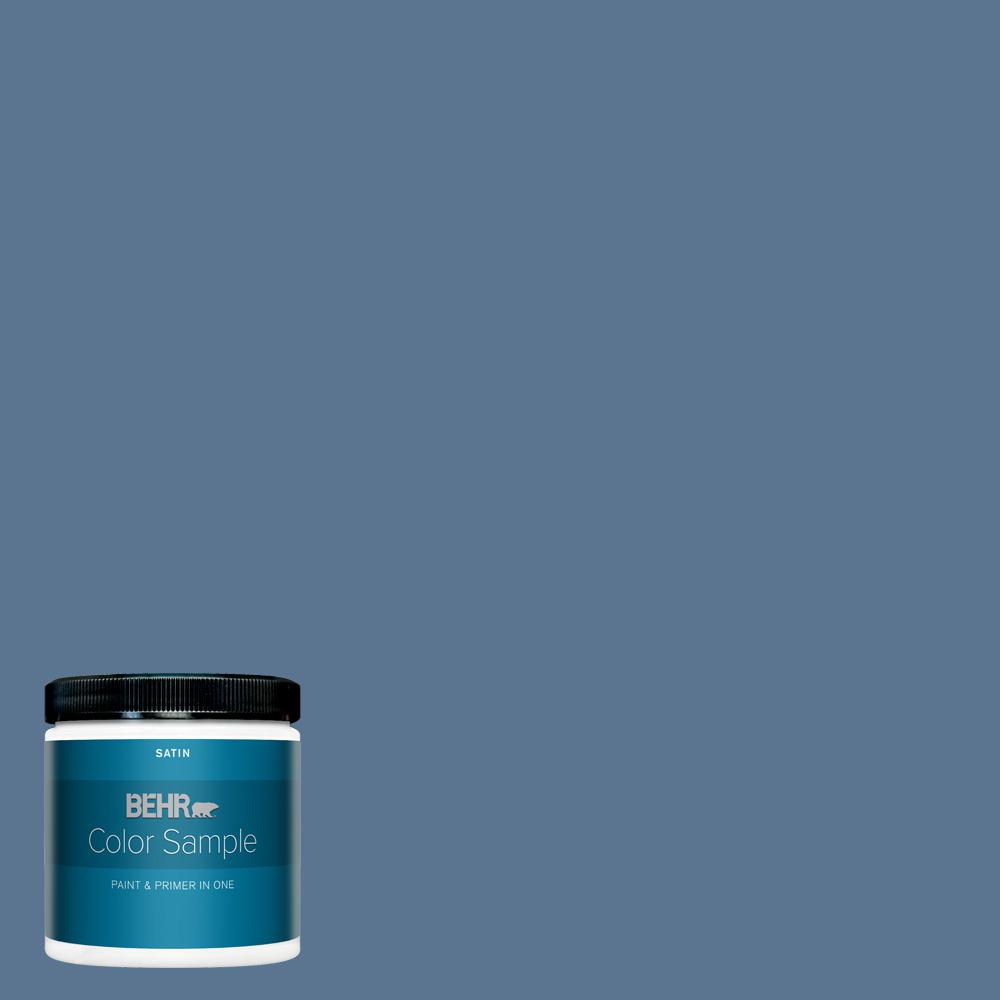 BEHR PREMIUM PLUS 8 oz. PPU1418 Laguna Blue Satin Enamel Interior